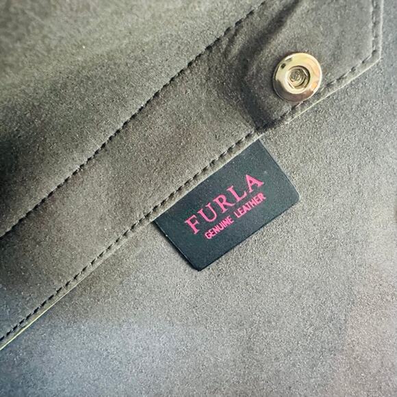 FURLA Eden Medium East West Tote Bag Mandarin Orange Pebbled Top Handle - Picture 5 of 11